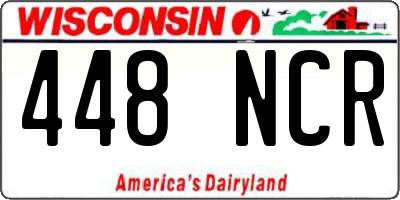WI license plate 448NCR