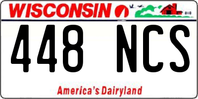 WI license plate 448NCS