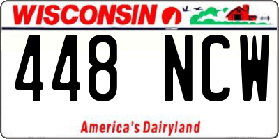 WI license plate 448NCW