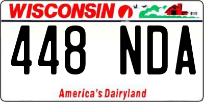 WI license plate 448NDA