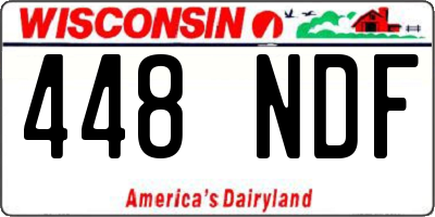 WI license plate 448NDF