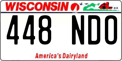 WI license plate 448NDO