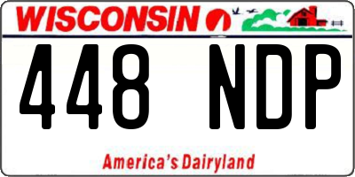 WI license plate 448NDP