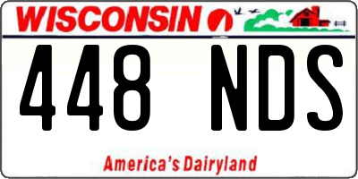 WI license plate 448NDS