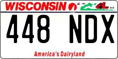 WI license plate 448NDX