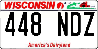 WI license plate 448NDZ