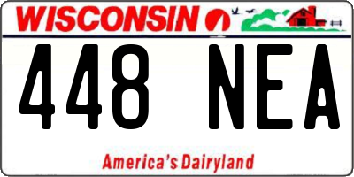 WI license plate 448NEA