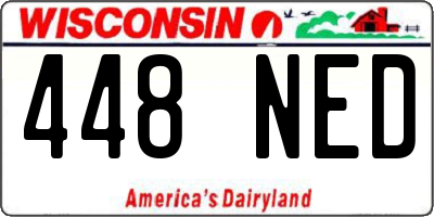 WI license plate 448NED