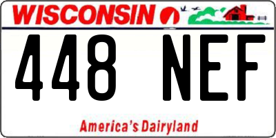 WI license plate 448NEF