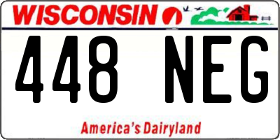 WI license plate 448NEG