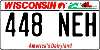 WI license plate 448NEH