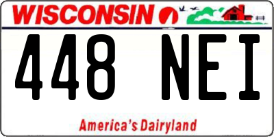 WI license plate 448NEI