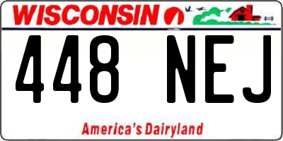 WI license plate 448NEJ