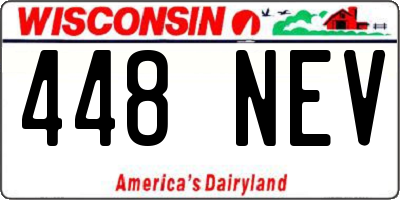 WI license plate 448NEV