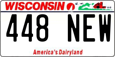 WI license plate 448NEW