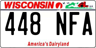 WI license plate 448NFA