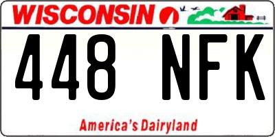 WI license plate 448NFK