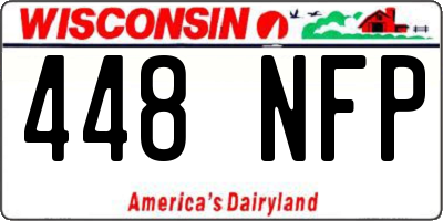 WI license plate 448NFP