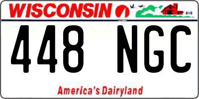 WI license plate 448NGC
