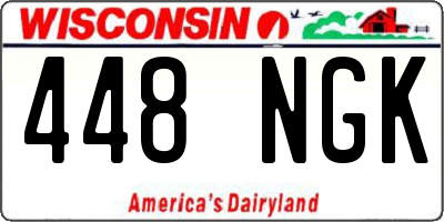 WI license plate 448NGK