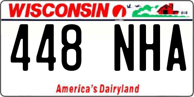 WI license plate 448NHA