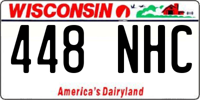 WI license plate 448NHC