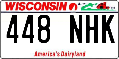 WI license plate 448NHK