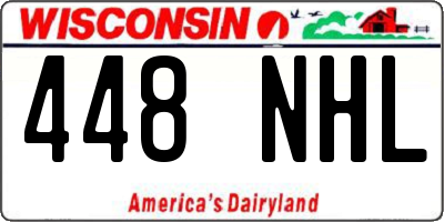 WI license plate 448NHL