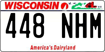 WI license plate 448NHM