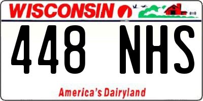 WI license plate 448NHS