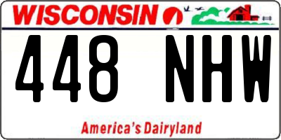 WI license plate 448NHW