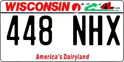 WI license plate 448NHX