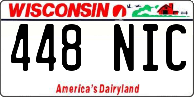 WI license plate 448NIC