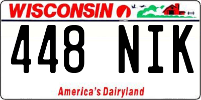 WI license plate 448NIK