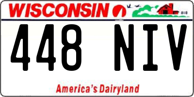 WI license plate 448NIV