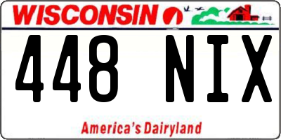 WI license plate 448NIX