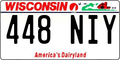 WI license plate 448NIY