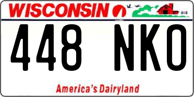 WI license plate 448NKO