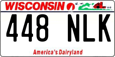 WI license plate 448NLK