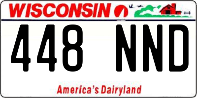 WI license plate 448NND