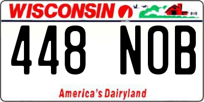 WI license plate 448NOB