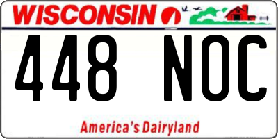 WI license plate 448NOC