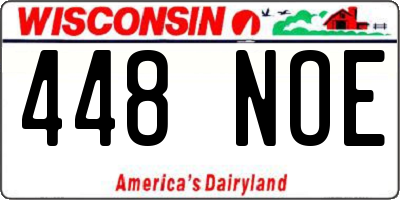 WI license plate 448NOE