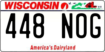 WI license plate 448NOG