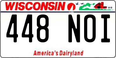 WI license plate 448NOI