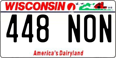WI license plate 448NON