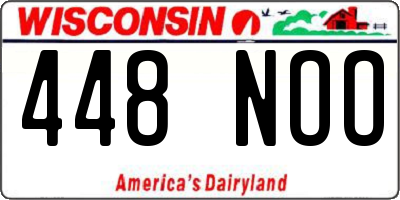 WI license plate 448NOO