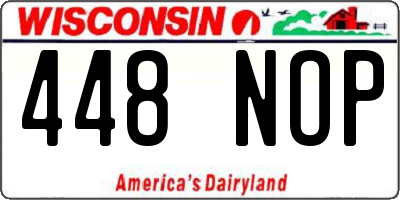 WI license plate 448NOP