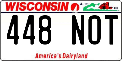 WI license plate 448NOT