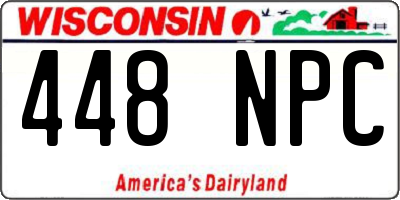 WI license plate 448NPC